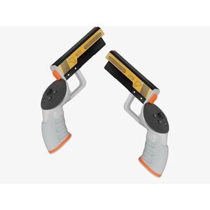 ZHGM VR Gun Controller Grips Pair For Meta Quest 3 FPS Games Gray Plastic